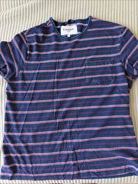 Corridor Navy Striped Short-Sleeve Pocket Tee